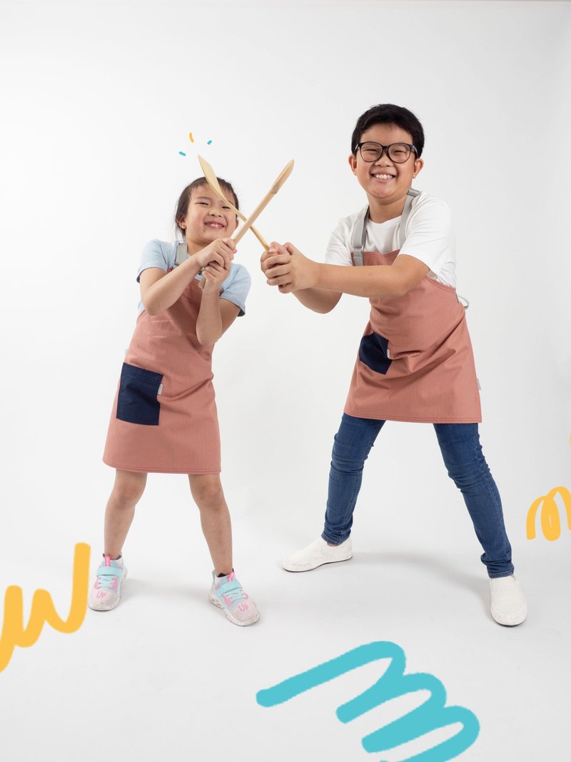 Pebble Kids Apron (玫瑰粉红、粉红色) 婴儿围裙 - 围裙 - 棉．麻 粉红色