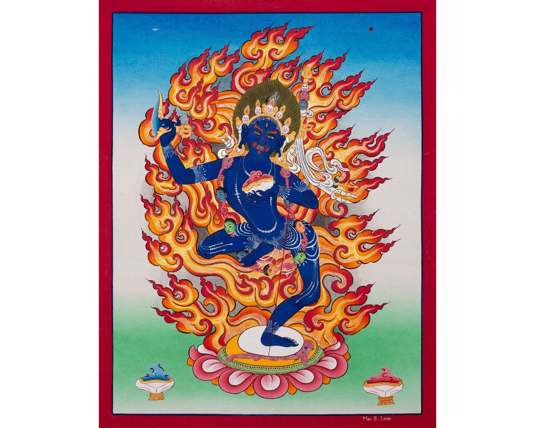 神圣的多杰帕莫唐卡画  提升您的灵性装饰 - 墙贴/壁贴 - 其他材质 多色