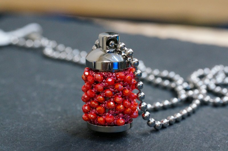 日本金属线配316不锈钢项链 ( 可加入香薫精油 ) TS-02 - 项链 - 不锈钢 红色