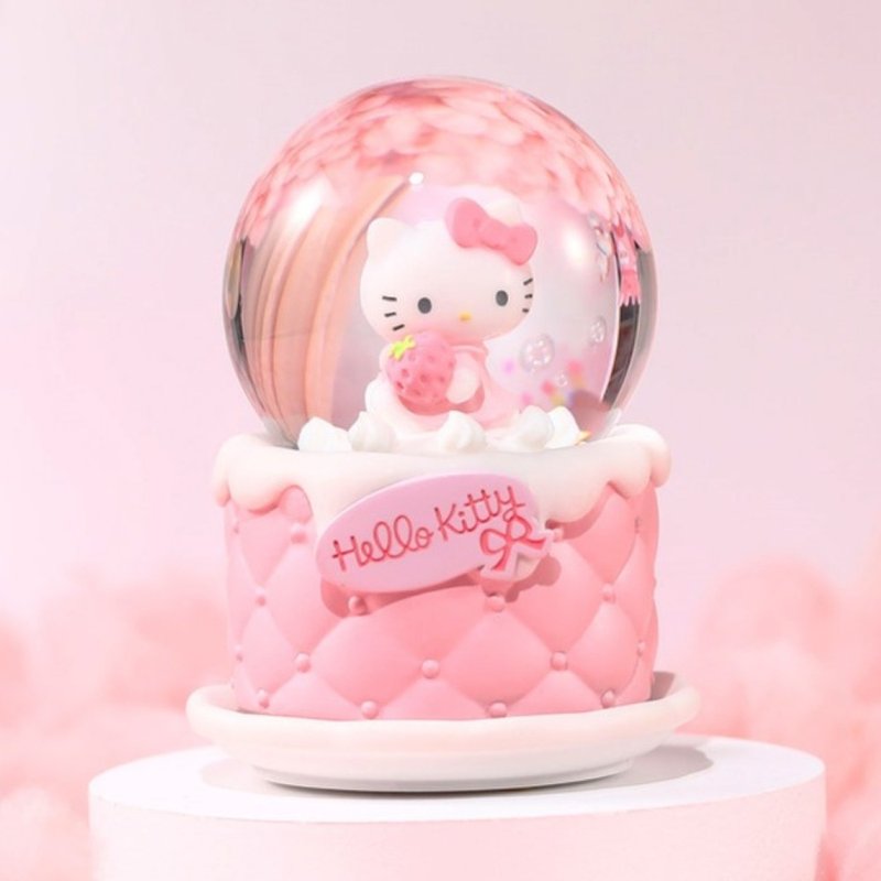 Hello Kitty 公主生日Party 水晶球音乐盒生日圣诞交换礼物三丽鸥 - 摆饰 - 玻璃 