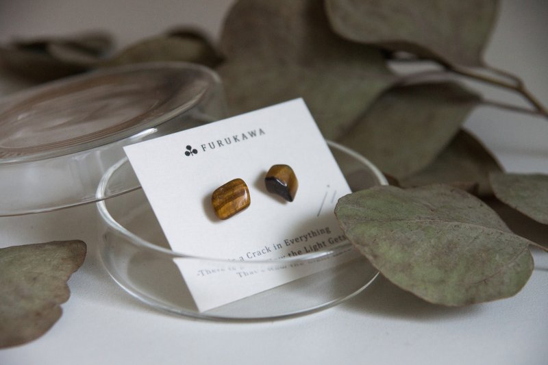 CRACK | 矿物系耳环 |  EARRINGS - 耳环/耳夹 - 玉石 咖啡色