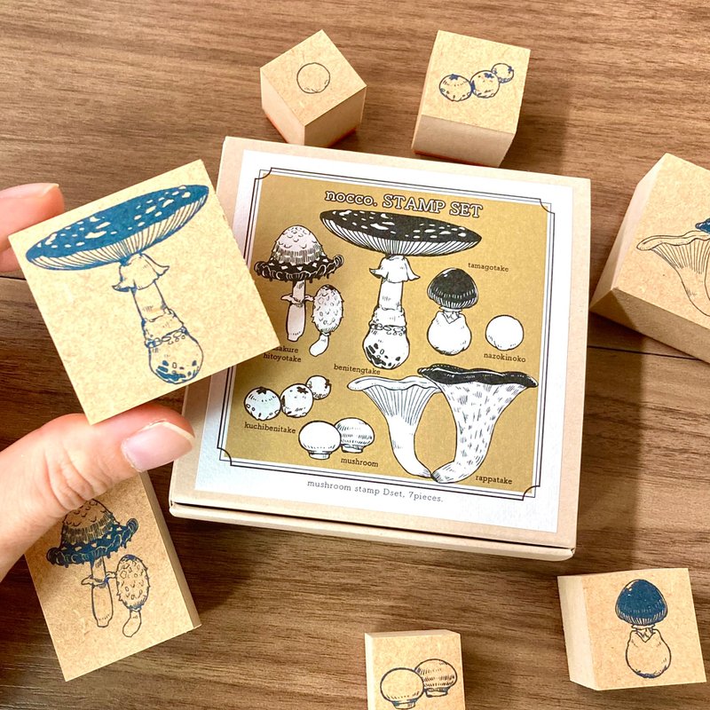 蘑菇印章 D套组 / stamp set / 印章、插画印章、文具、文具、文具、纸制品 - 印章/印台 - 橡胶 多色
