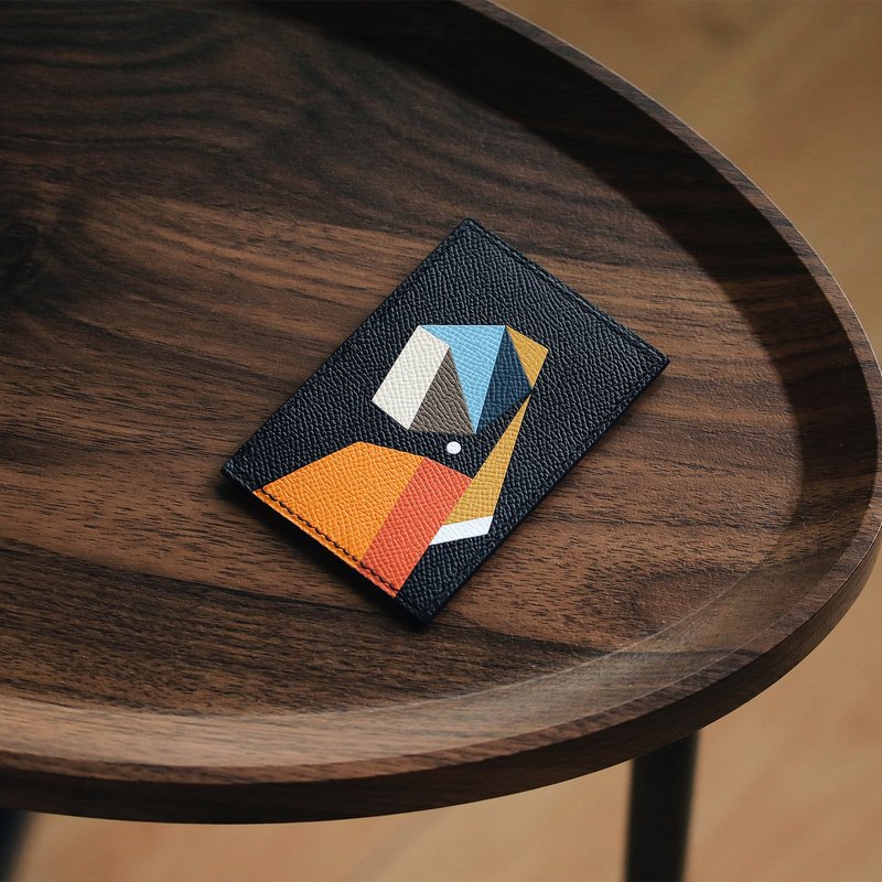 HIBBERS原创手工戴珍珠耳环的少女牛皮卡包法国进口EPSOM皮 - 证件套/卡套 - 真皮 