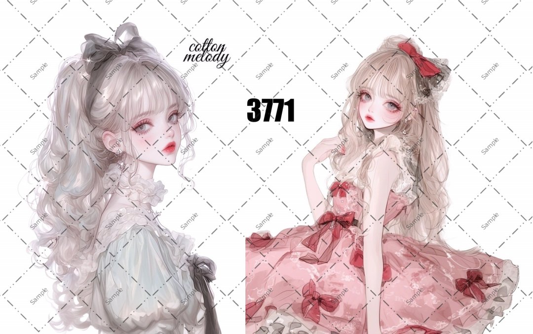 original sticker no.3771 人物贴纸 原创贴纸 原创人物贴纸 装饰贴纸 cotton melody - 贴纸 - 纸 