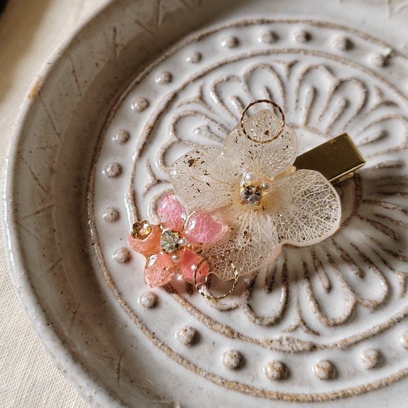 知美Mitanmut  樱花园 日系干燥花仙气原创小众真花手作发饰发夹 - 发饰 - 植物．花 粉红色