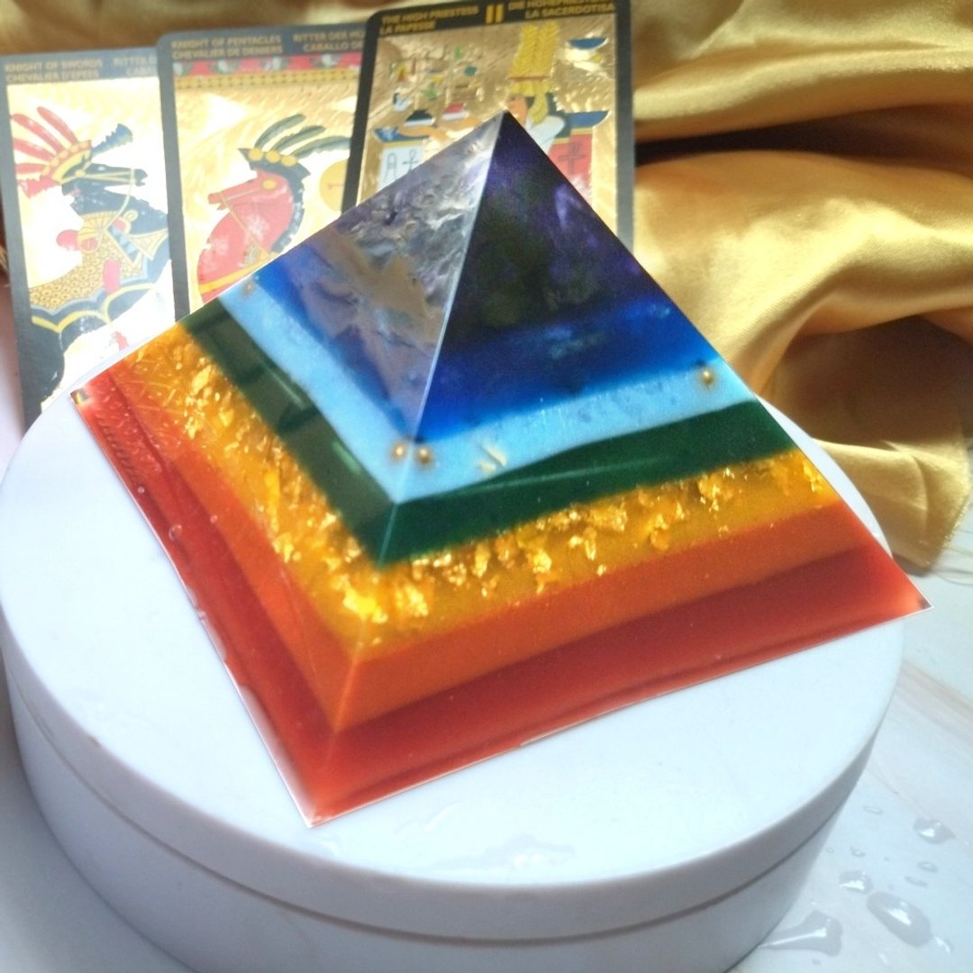 脉轮平衡 • 生命之花奥刚金字塔 - 摆饰 - 水晶 多色
