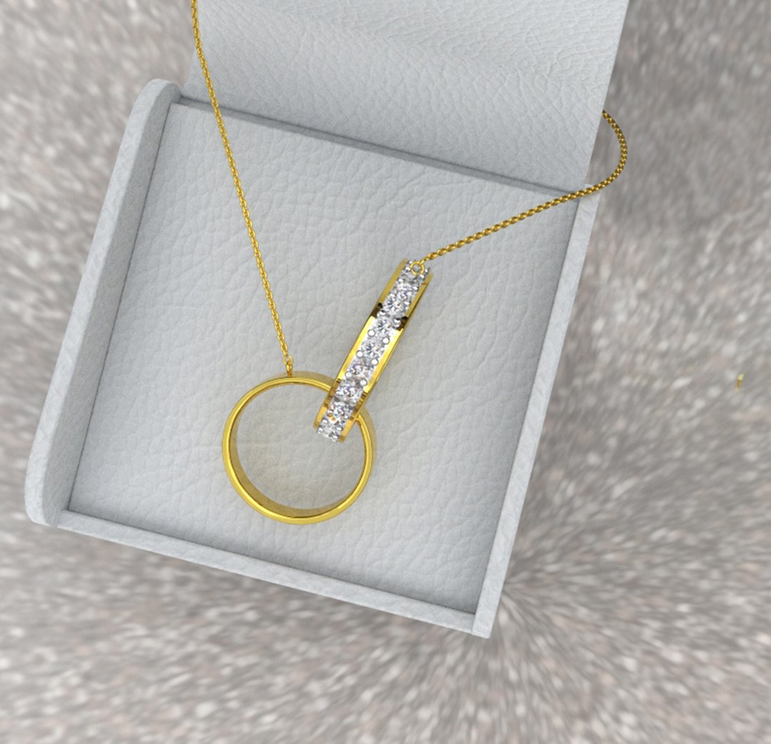 Together Forever 925 Silver Gold Double Chain Interlocking Rings Necklace - 项链 - 其他金属 咖啡色
