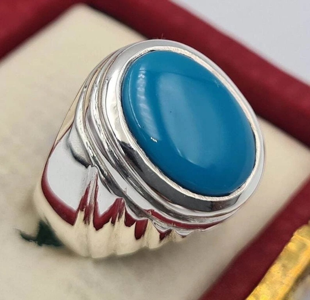 AAAA 睡美人 费罗莎 戒指 绿松石 宝石 戒指 纯银 绿松石 礼物 - 戒指 - 宝石 蓝色