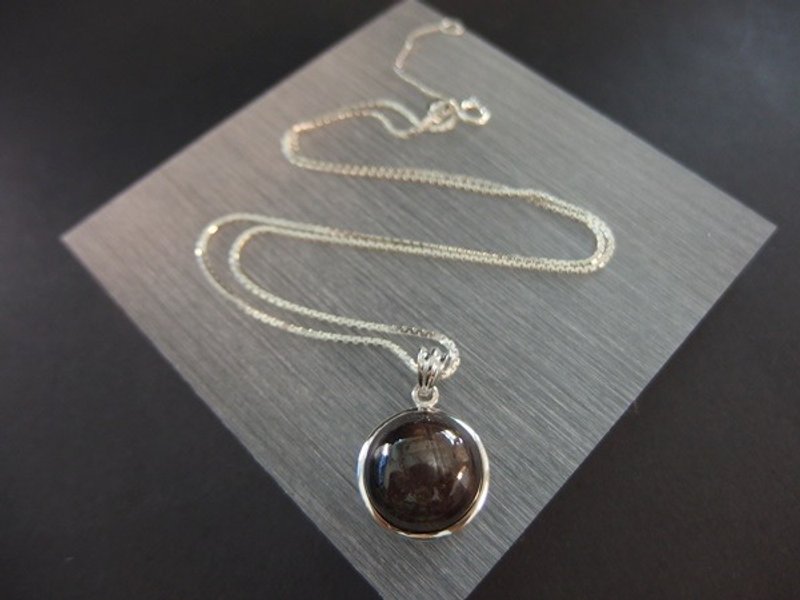 星光蓝宝石纯银吊坠   Blue Sapphire Silver Pendant - 项链 - 宝石 蓝色