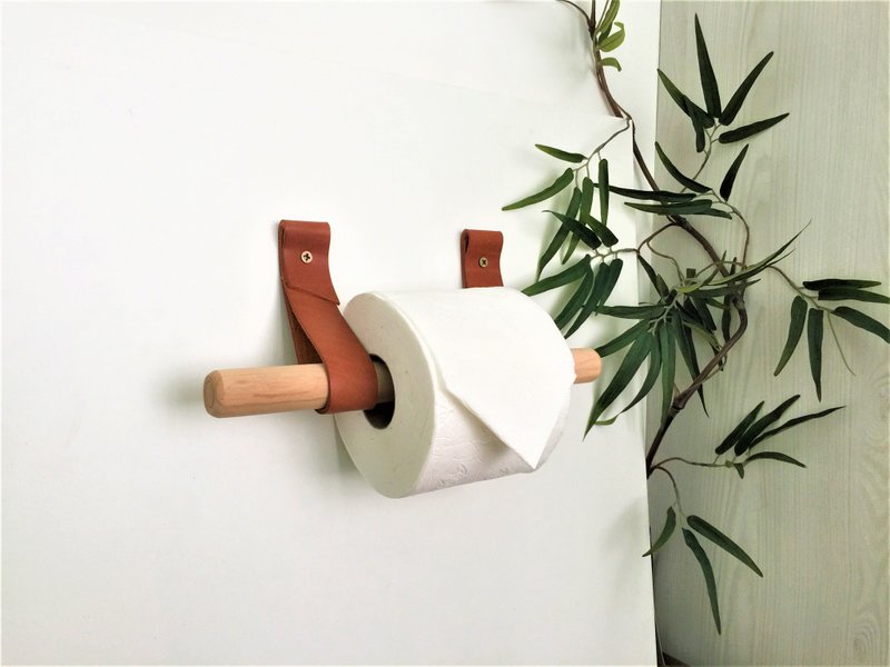 皮革厕纸架 // 皮革毛巾架 //浴室收纳装饰 // 时尚的厕纸架套件 - 卫浴用品 - 真皮 