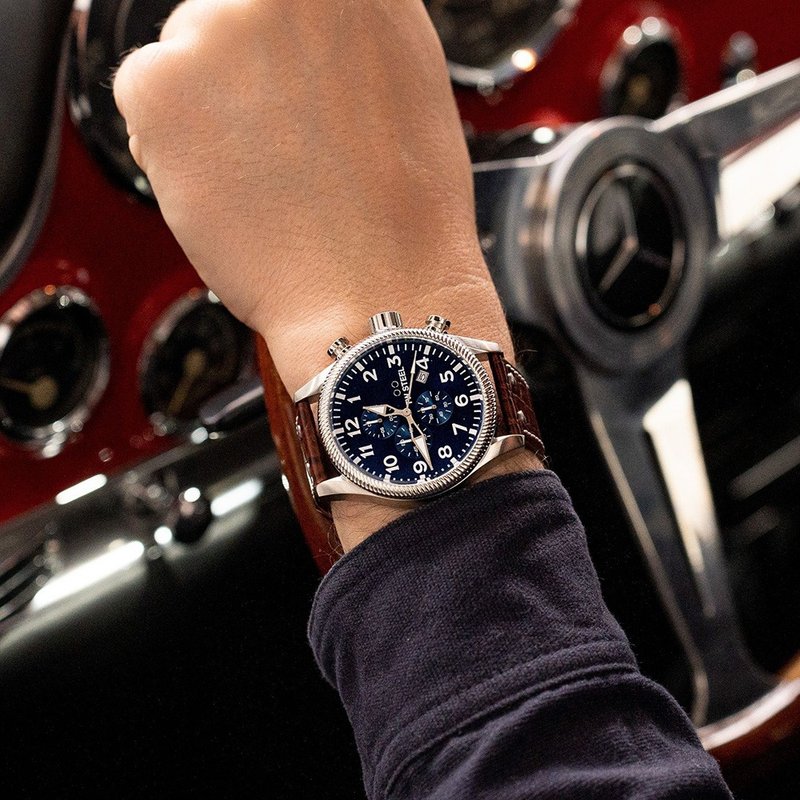 下单即赠品牌篮球　VOLANTE系列 全钢蓝面计时码表 - 男表/中性表 - 其他金属 