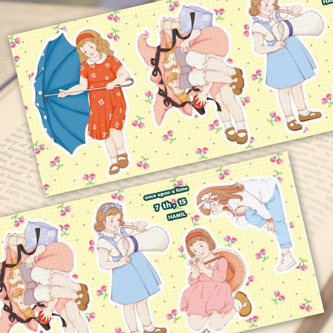 once upon a time 7 ver15 (hamil) 复古女孩女士人物贴纸 - 贴纸 - 纸 多色
