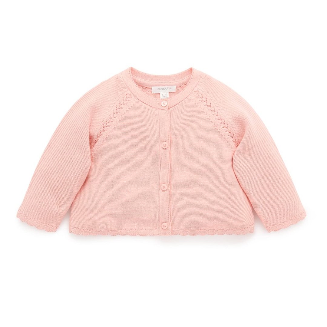 澳洲 Purebaby 有机棉婴童针织外套 6M~2T 粉桃扇贝 - 童装外套 - 棉 