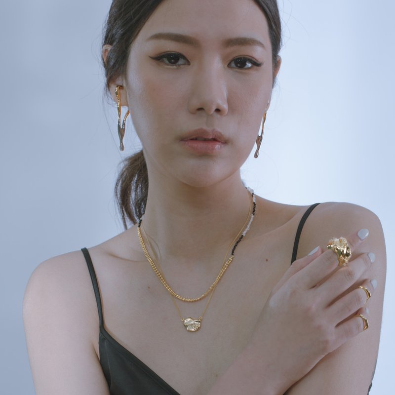 Space Ice - 宇宙冰晶系列 冰晶珠链项链/手链 - 项链 - 铜/黄铜 金色