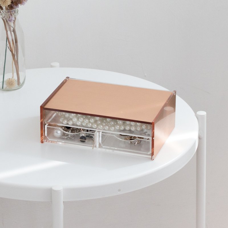 【瑕疵品/展示品】玫瑰金/月光宝盒 限量 - 收纳用品 - 压克力 金色