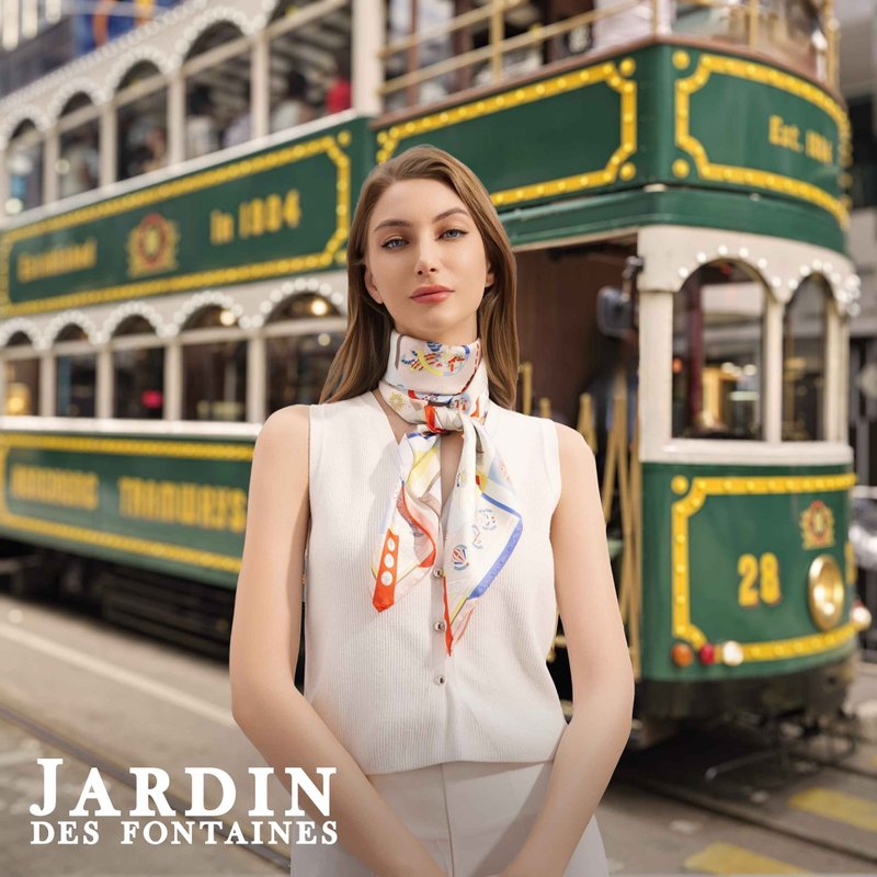 光辉年华大方巾丝巾90厘米 Jardin Des Fontaines - 丝巾 - 聚酯纤维 多色