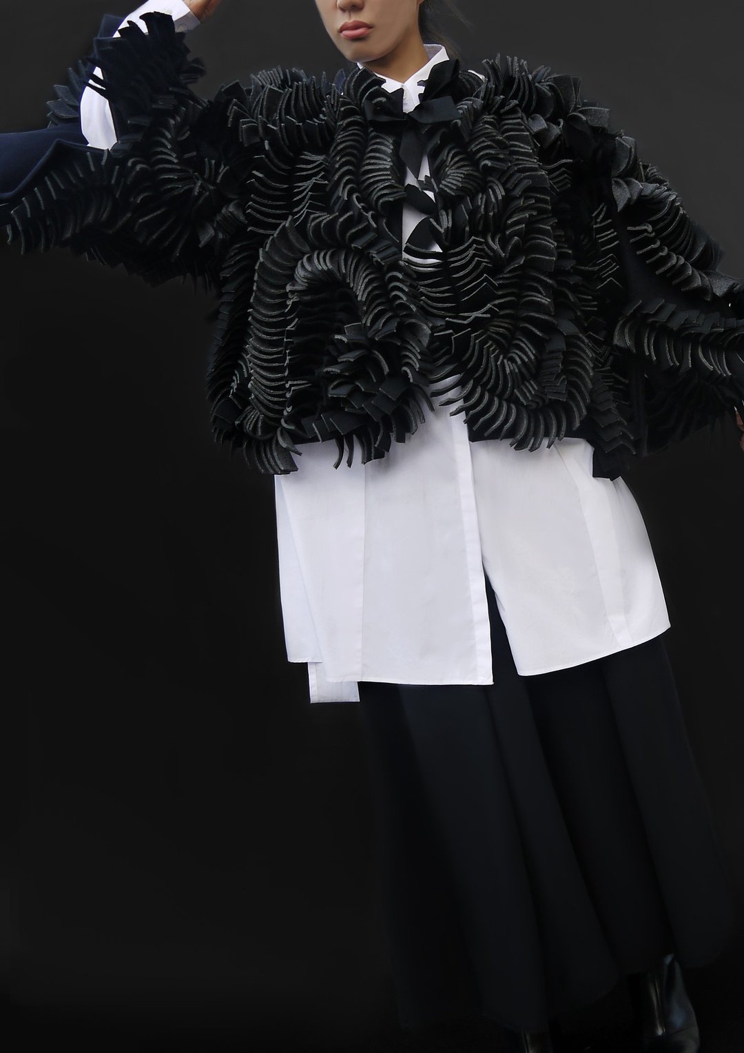 Whole Petals Jacket / 100% Wool /  Made in Italy - 女装休闲/机能外套 - 羊毛 黑色