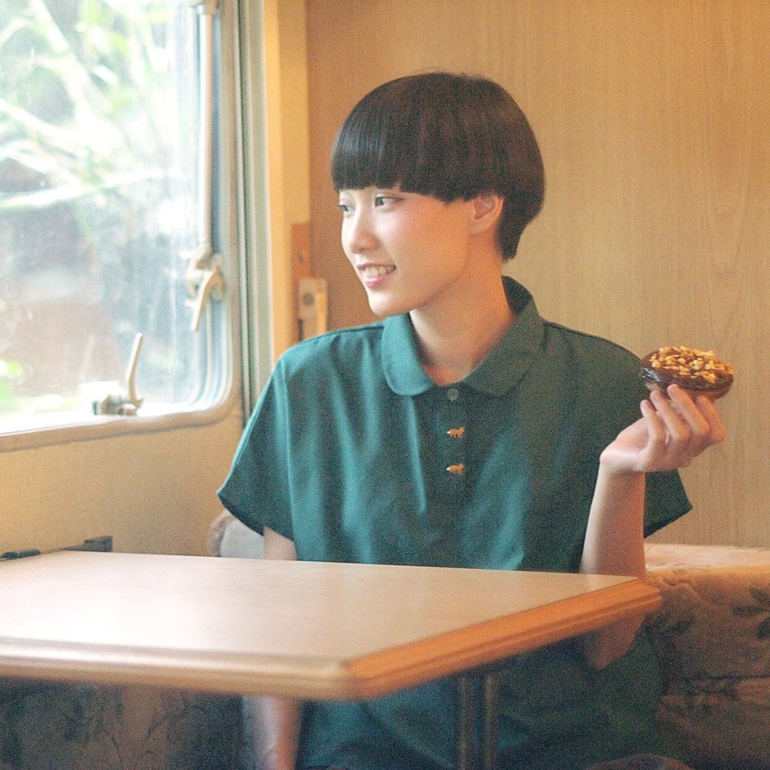 embroidered fox button blouse : green - 女装上衣 - 棉 绿色