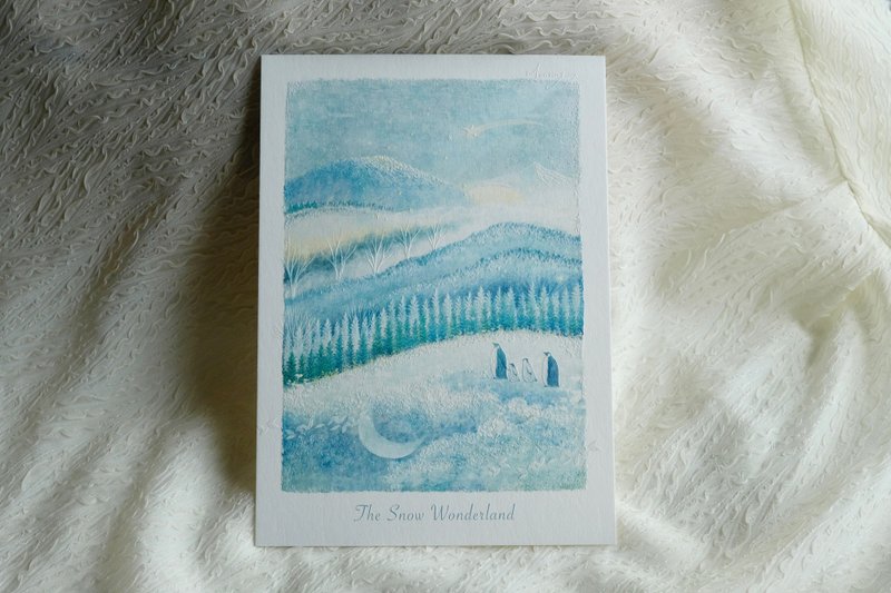 精致加工浮雕画卡 15x21cm (A5) - The snow wonderland - 卡片/明信片 - 纸 