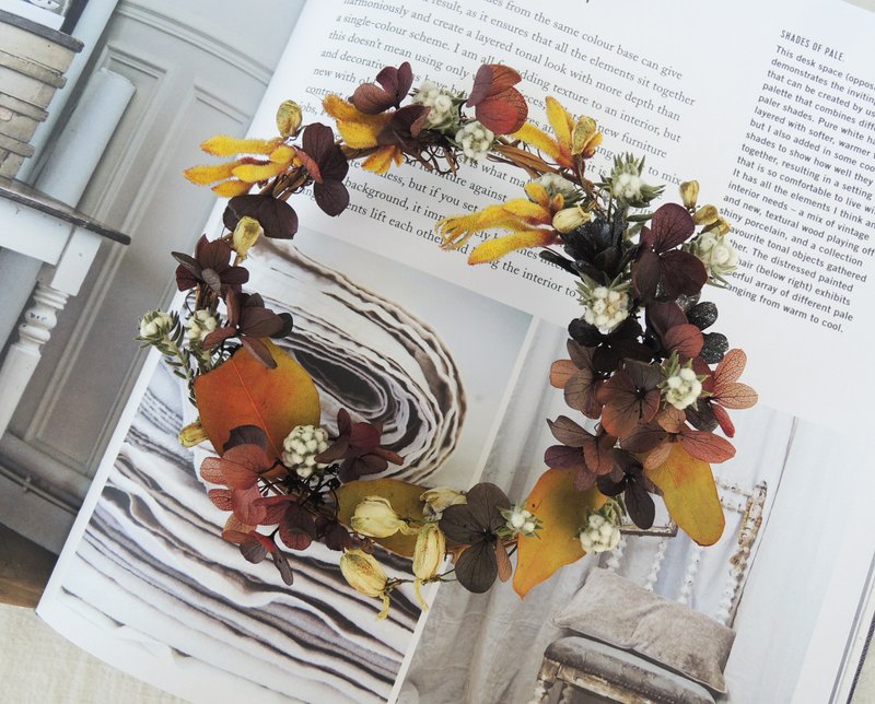 微甜·圈 小品系列 手作 典雅沉静 不凋紫黑绣球 澳洲袋鼠花 小木棉 飞燕 甜甜圈 干燥花 小花圈 甜塔 墙上小花圈 现货 - 摆饰 - 其他材质 紫色