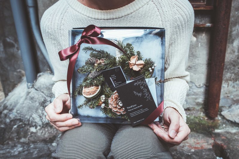 参楼 | 圣诞花圈【 祝福 围绕 】| 诺贝松&圣诞&祝福免费包装 - 干燥花/捧花 - 植物．花 