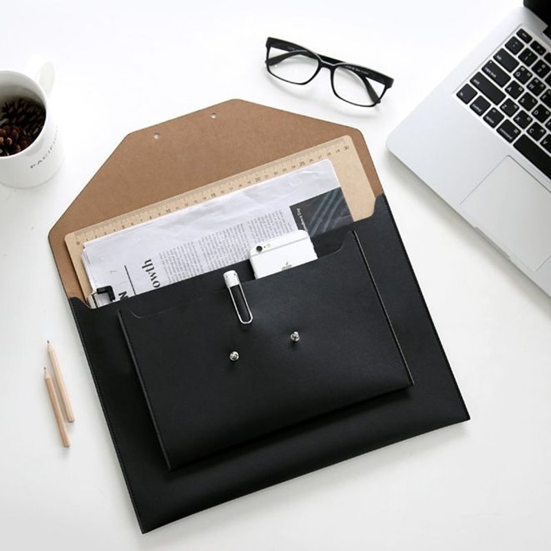 Funnymade-大人收纳皮革平板包-13.3寸-极黑,FNM34515 - 电脑包 - 真皮 黑色