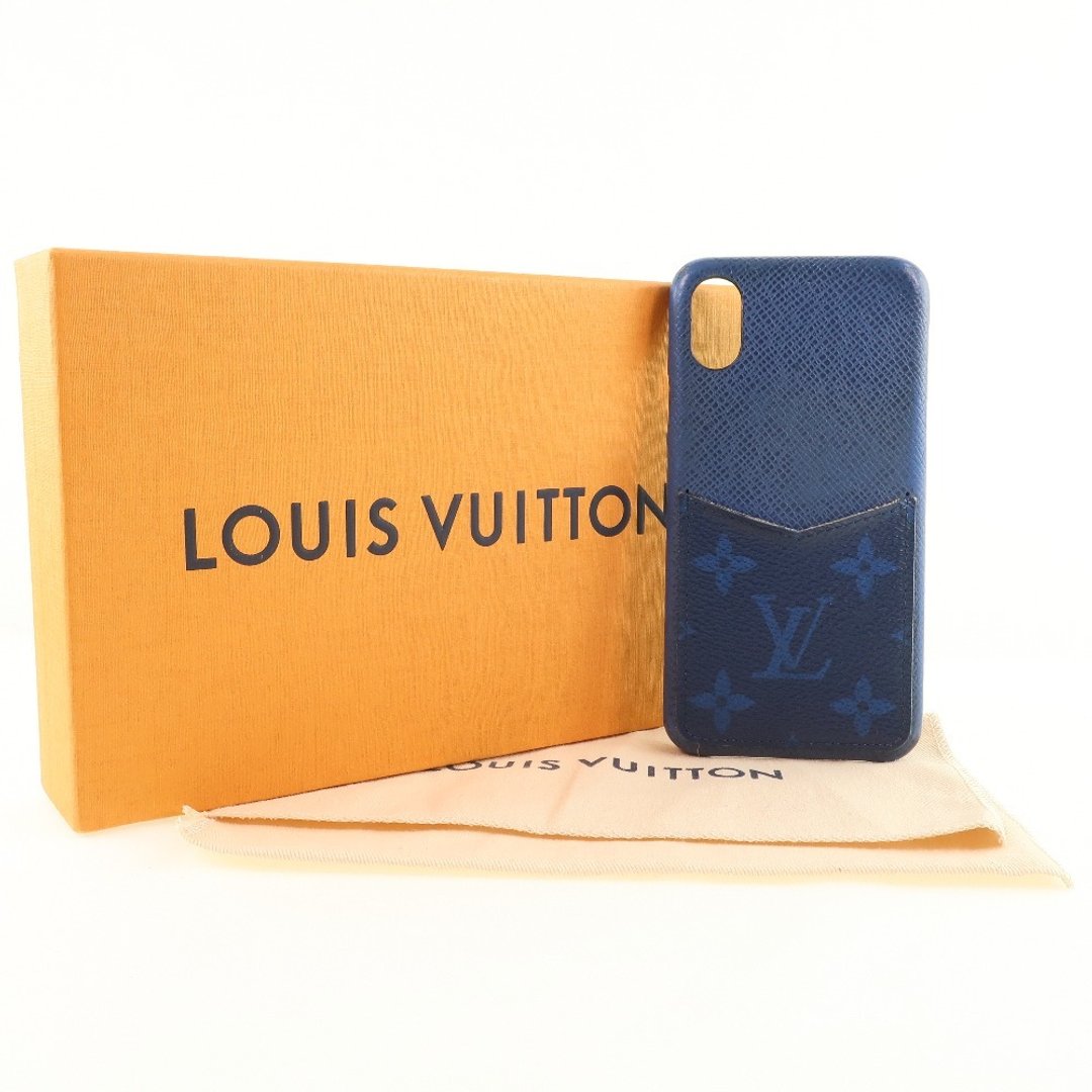 [日本直送] [LOUIS VUITTON] Louis Vuitton iPhone X/Xs Taiga Rama M30273 皮革蓝 BC2119 智慧型手机外壳 [二手] - 手机壳/手机套 - 真皮 蓝色