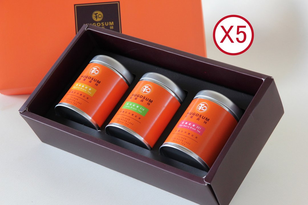【新年礼盒】台湾日月潭红茶小三红礼盒-祖/玉/韵(20G*3罐)X5 - 茶 - 纸 多色