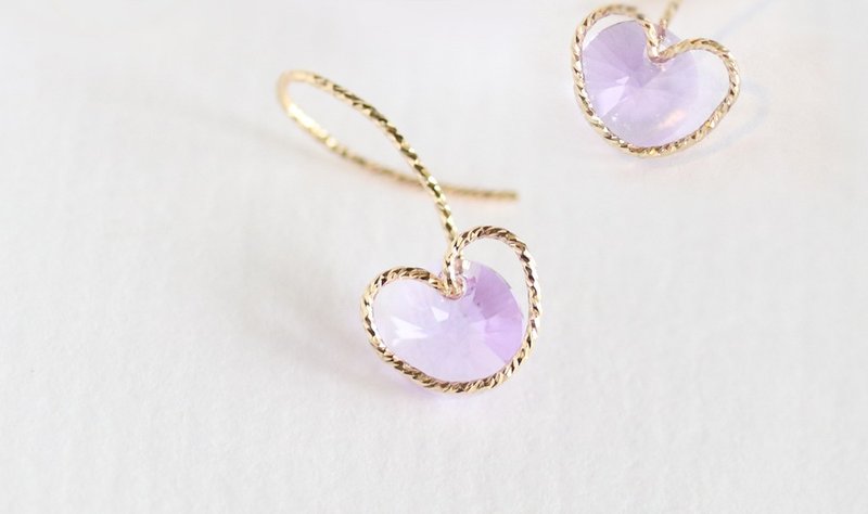 小苹果水晶耳钩/耳夹/可拆式/2way - 耳环/耳夹 - 贵金属 多色