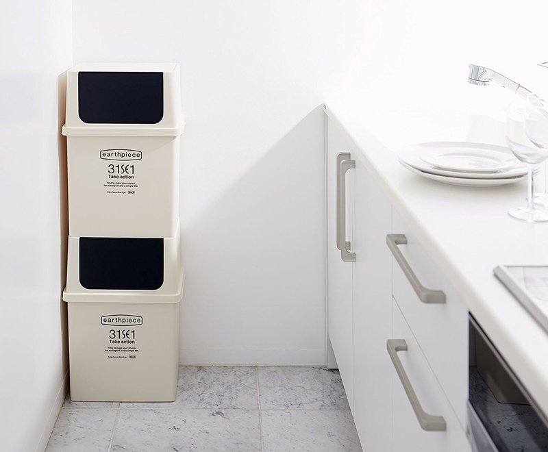 日本Like-it earthpiece北欧风宽型前开式分类垃圾桶17L - 四色 - 垃圾桶 - 塑料 多色