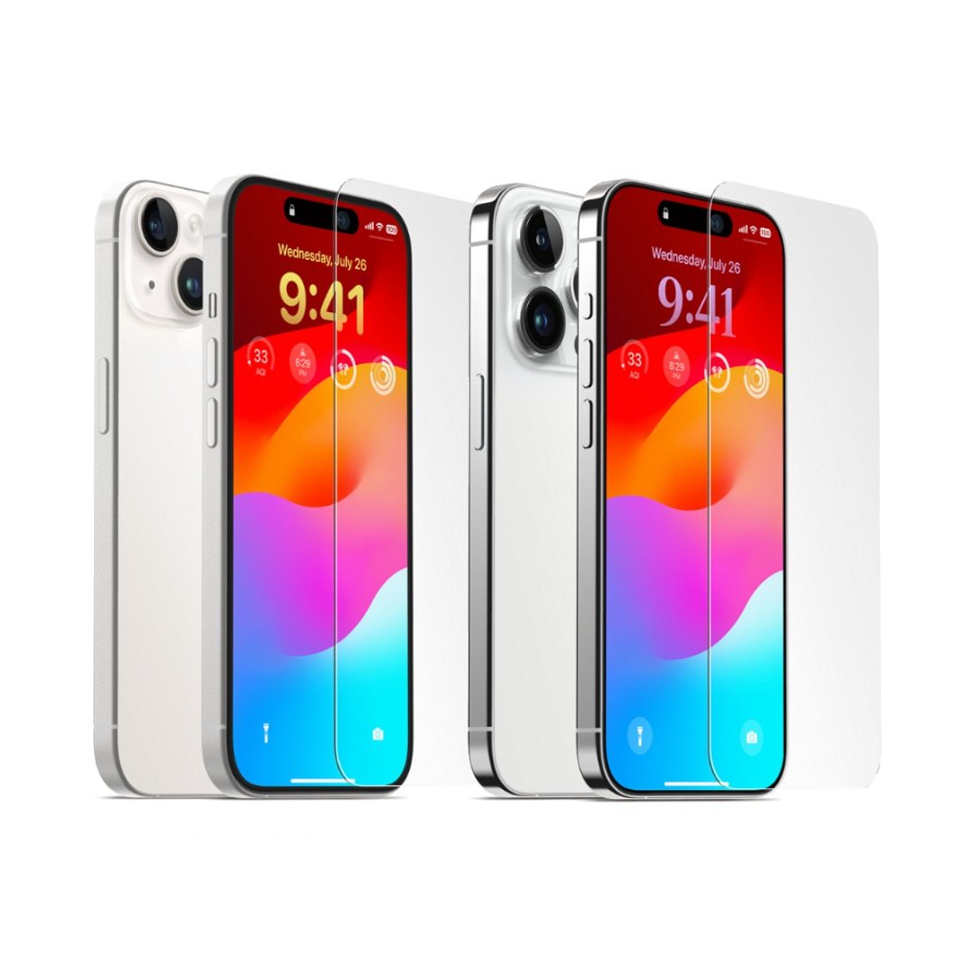 elago iPhone 15/15 Plus/15 Pro/15 Pro Max 钢化玻璃屏幕保护贴 - 相机 - 玻璃 透明