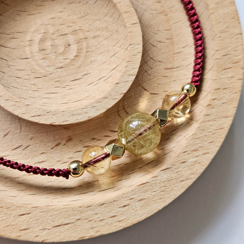 (金发晶+黄水晶) 手链 - 手链/手环 - 水晶 黑色