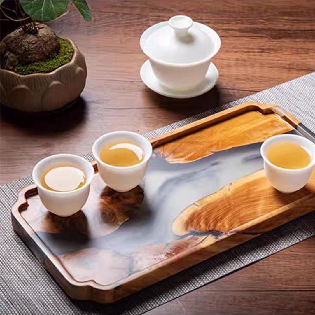 原木树脂水墨干泡茶盘 / 崖柏木 - 茶具/茶杯 - 木头 