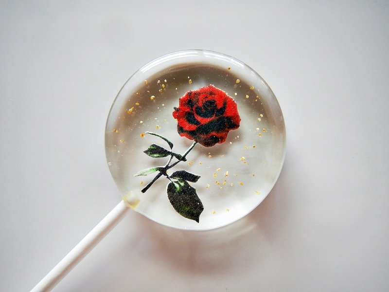 创意棒棒糖-永恒玫瑰 (5支/盒) - 零食/点心 - 新鲜食材 红色