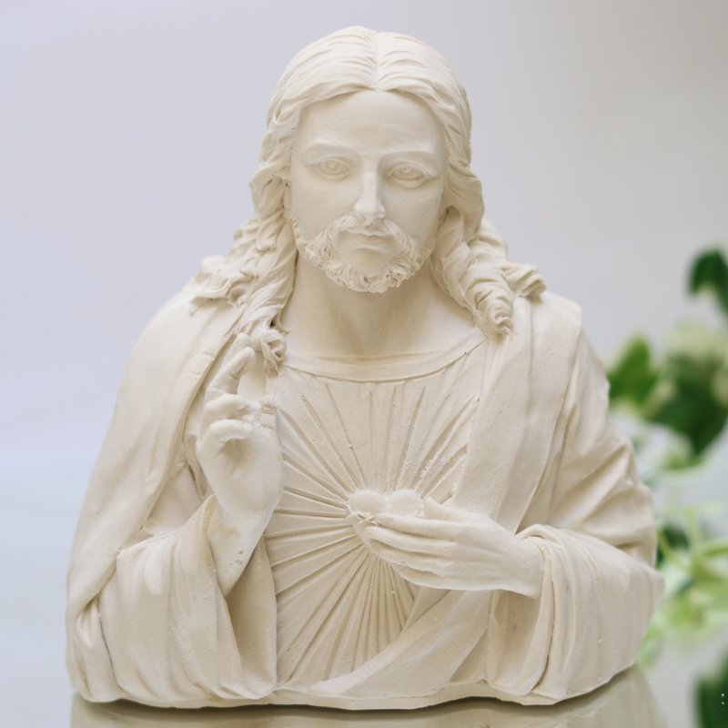 耶稣半身塑像  扩香石  可加选绳盘 - 香薰/精油/线香 - 其他材质 白色