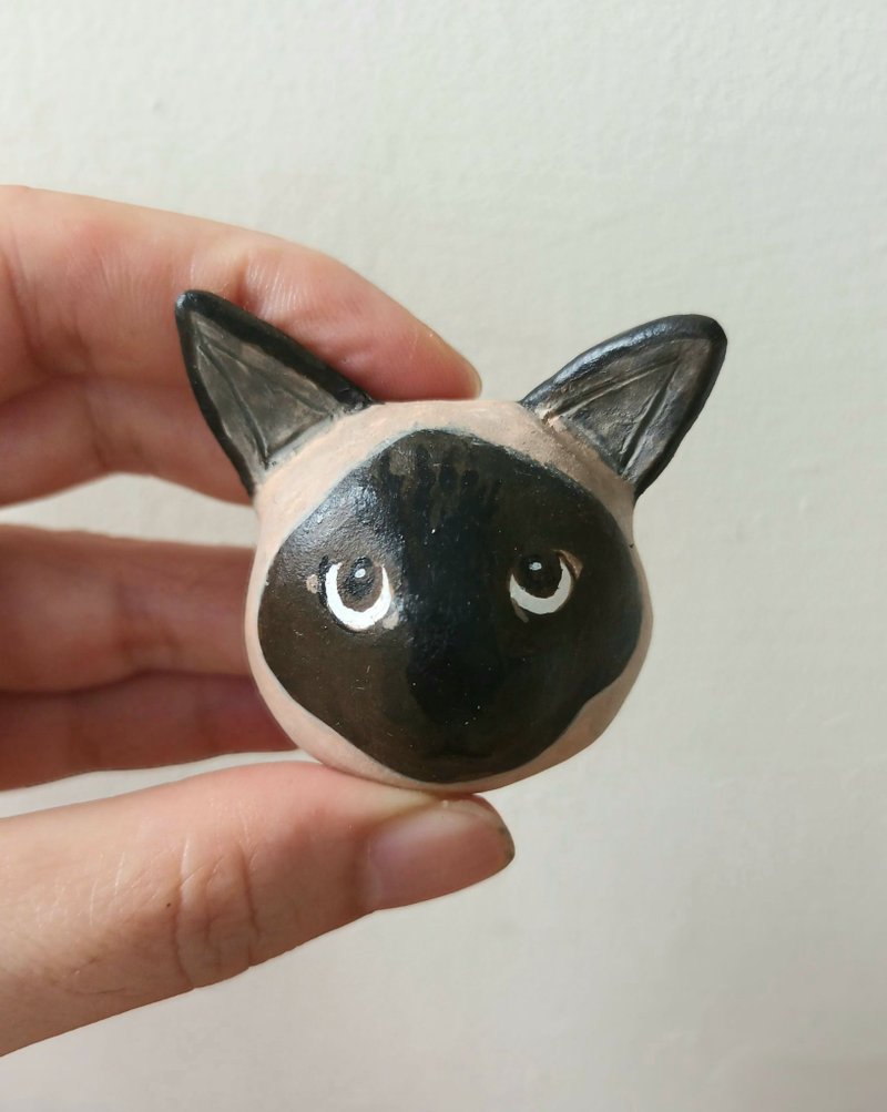 礼物/定制化/宠物/暹罗猫磁铁 - 冰箱贴/磁贴 - 粘土 