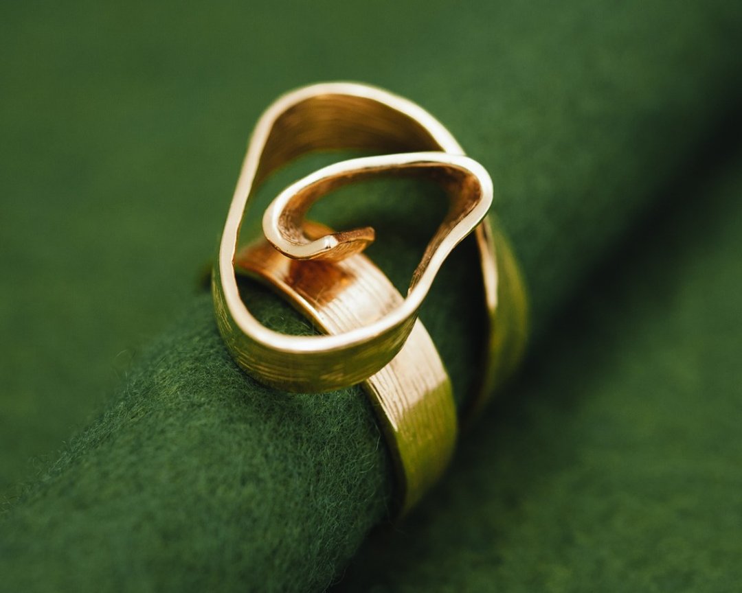 Daikon Peelings ring - Pattern ring - Statement ring - Organic design - 戒指 - 银 银色