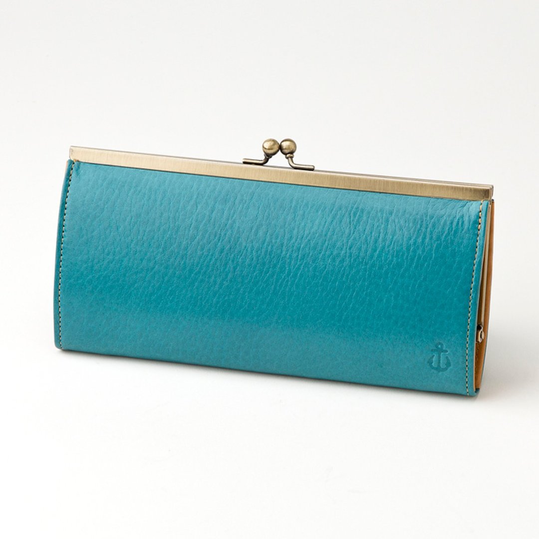 Hokkaido cowhide wallet Gamaguchi type KW112 -MADE IN Kobe- - 皮夹/钱包 - 真皮 蓝色