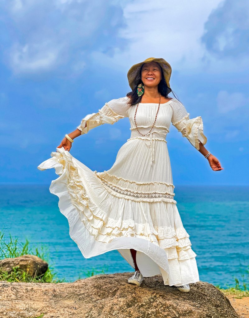 Photoshoot Dress, Long Boho Dress, Maternity Dress, Boho Dress, Bohemian Dress, - 洋装/连衣裙 - 其他材质 