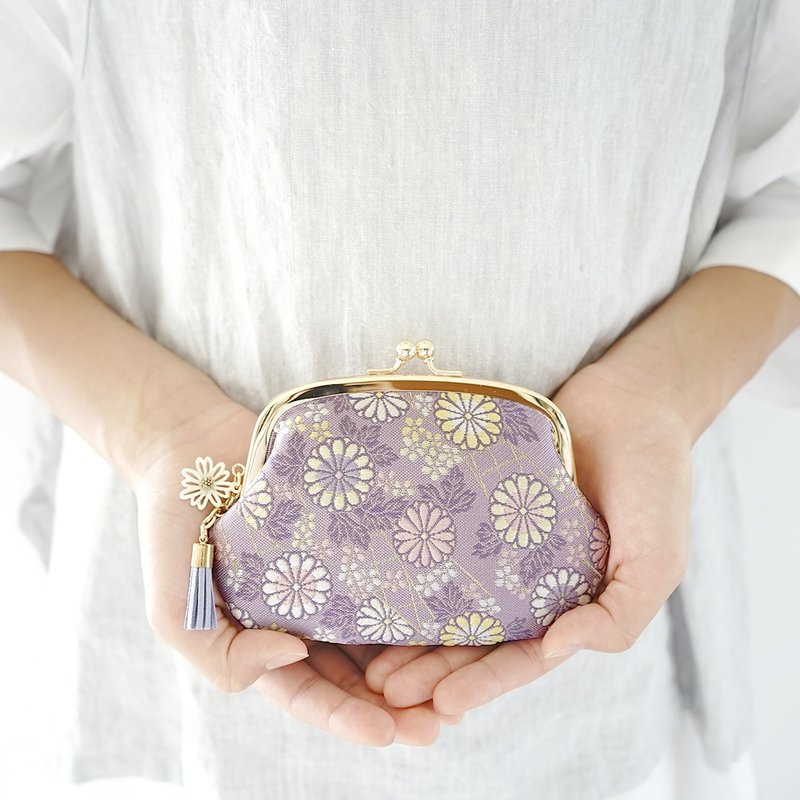 西阵织|金襴锦织系列亲子口金包-紫语花|零钱包 - 皮夹/钱包 - 其他金属 