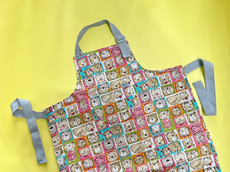 限量熊熊儿童万用围裙 - 围裙 - 棉．麻 橘色