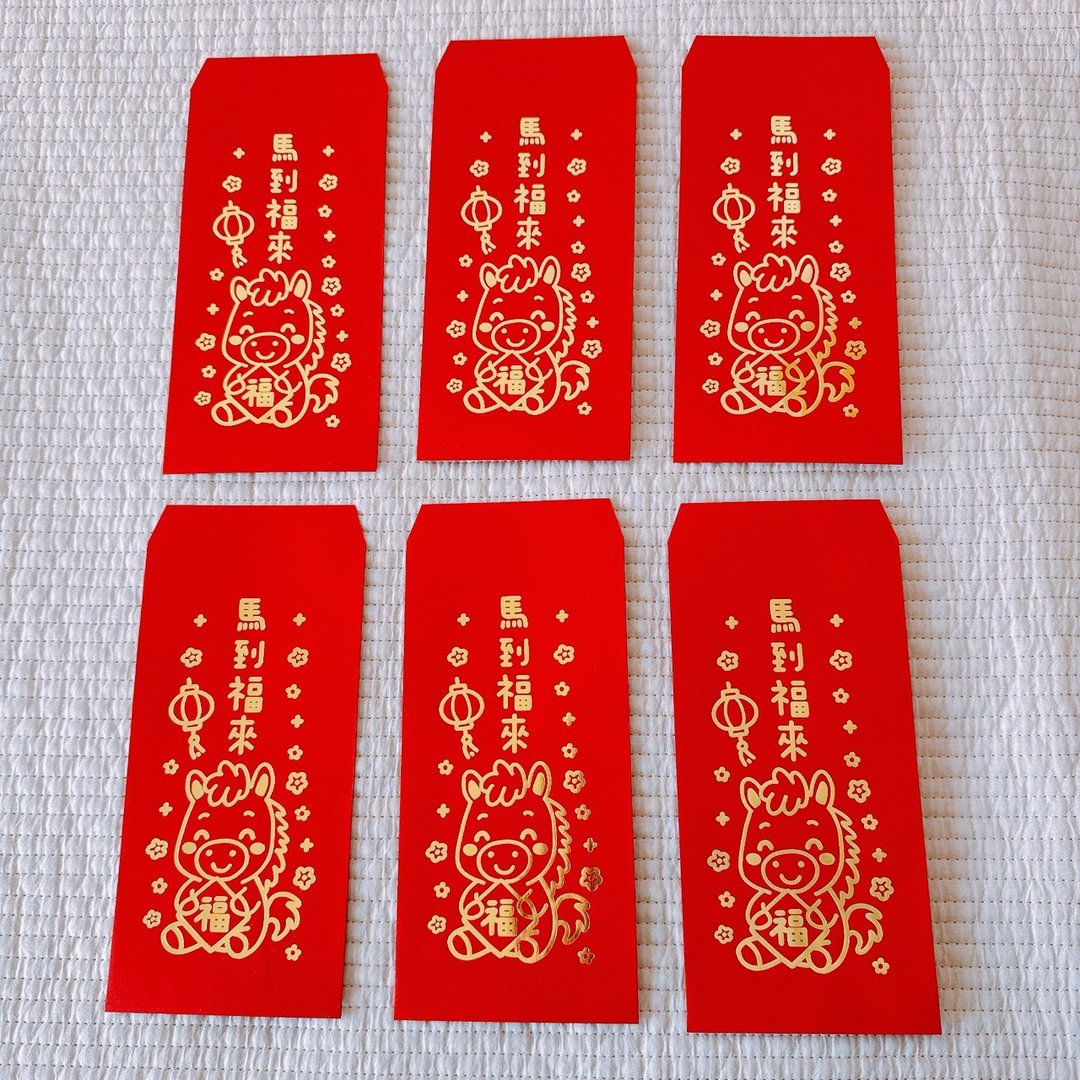 马年 烫金红包袋 一包6入 马到福来 - 红包/春联 - 纸 红色