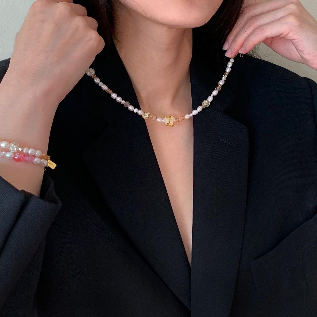CHAMPAGNE STAR NECKLACE (项链) - 项链 - 珍珠 