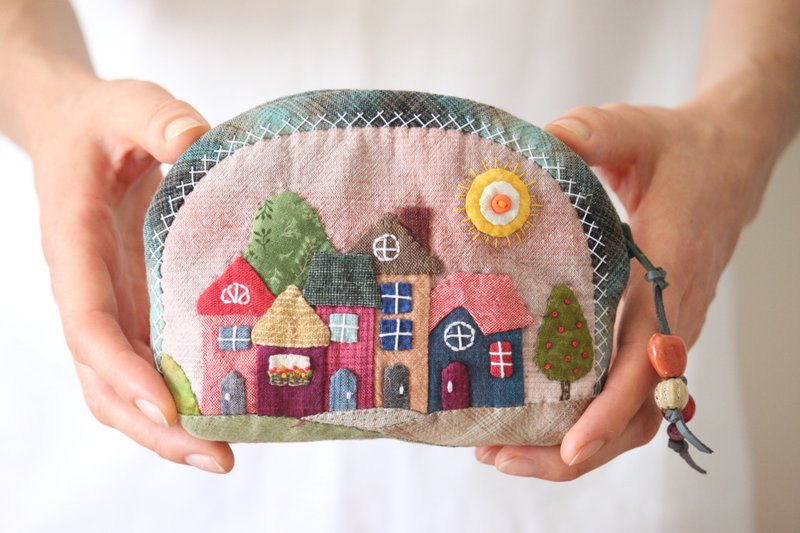 日式拼布化妆包 中型，绗缝化妆包。 - 化妆包/杂物包 - 其他材质 多色