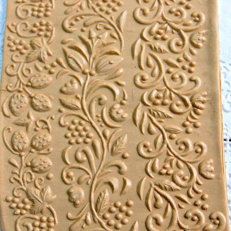 Rolling pin for Khokhloma cookies ,wooden rolling pin for cookies - 厨房家电 - 木头 咖啡色