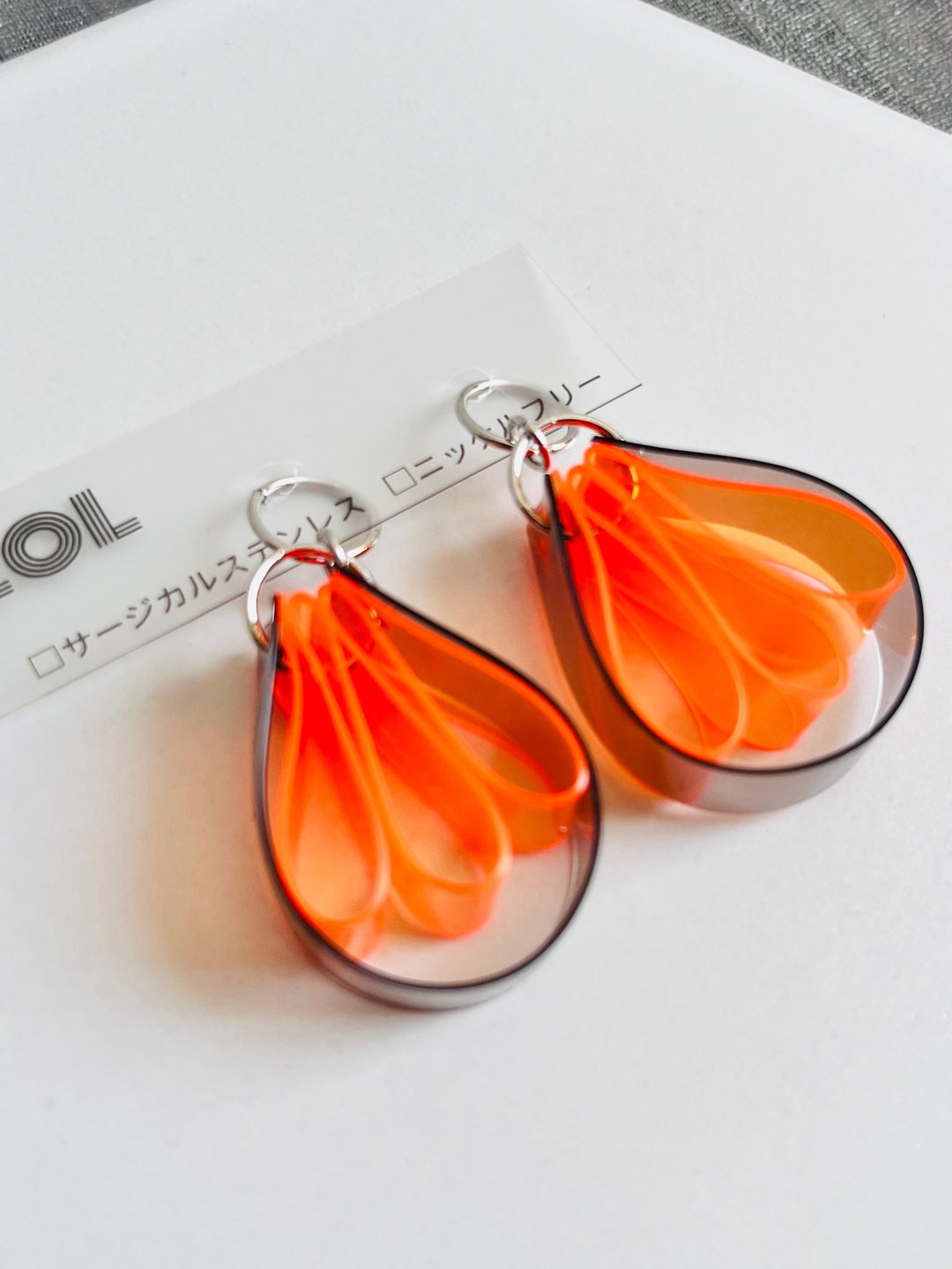 2way饰品 PVC 设计A027 - 耳环/耳夹 - 其他材质 橘色