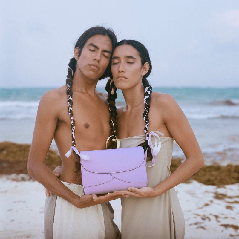 SOULMATTE 迷你莲花 手提包 斜背包 仙人掌纯素皮革 环保时尚 - 侧背包/斜挎包 - 其他材质 紫色