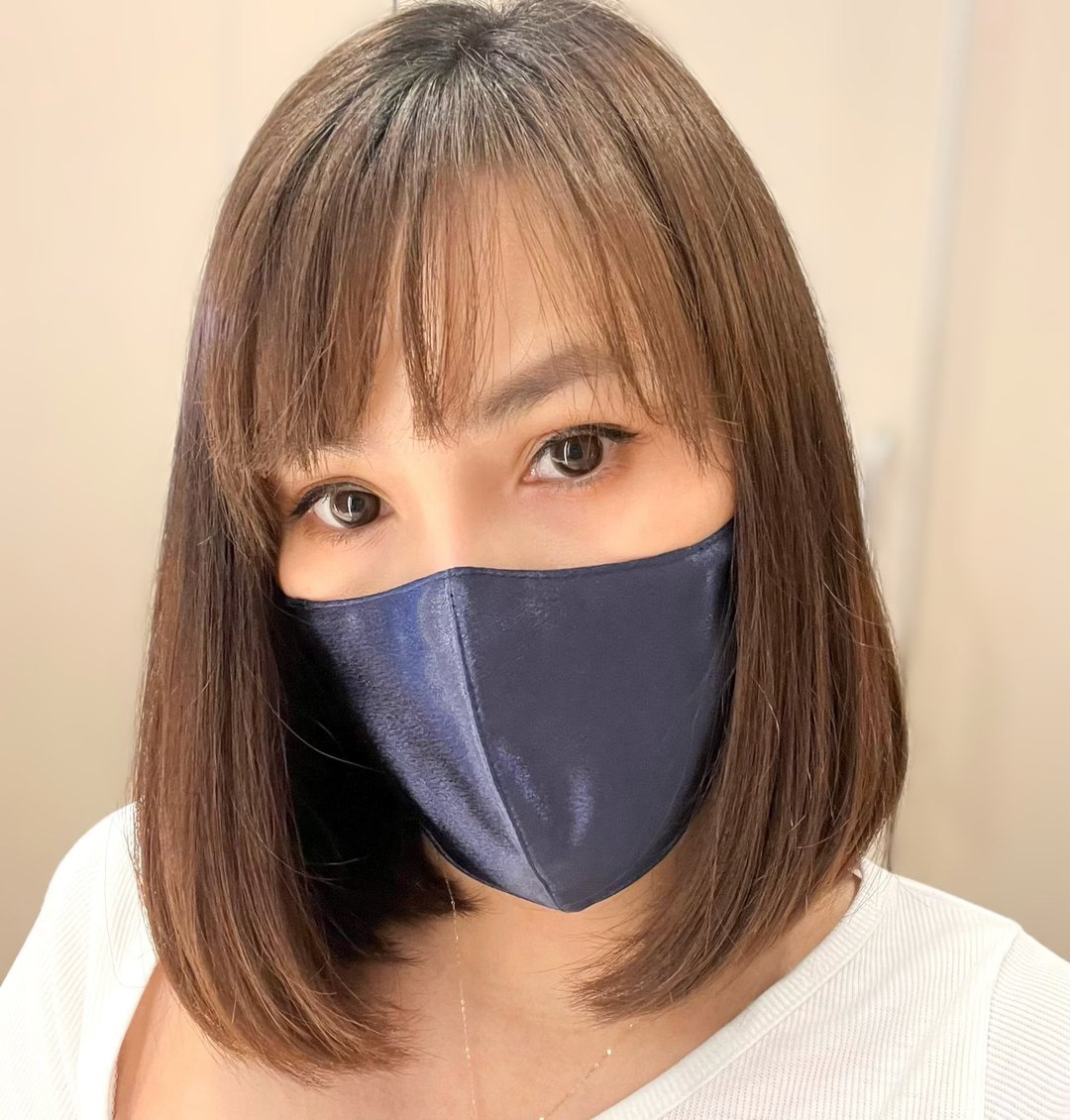 Roma Denim 4Ply Silk Satin Face Mask - 口罩 - 丝．绢 蓝色