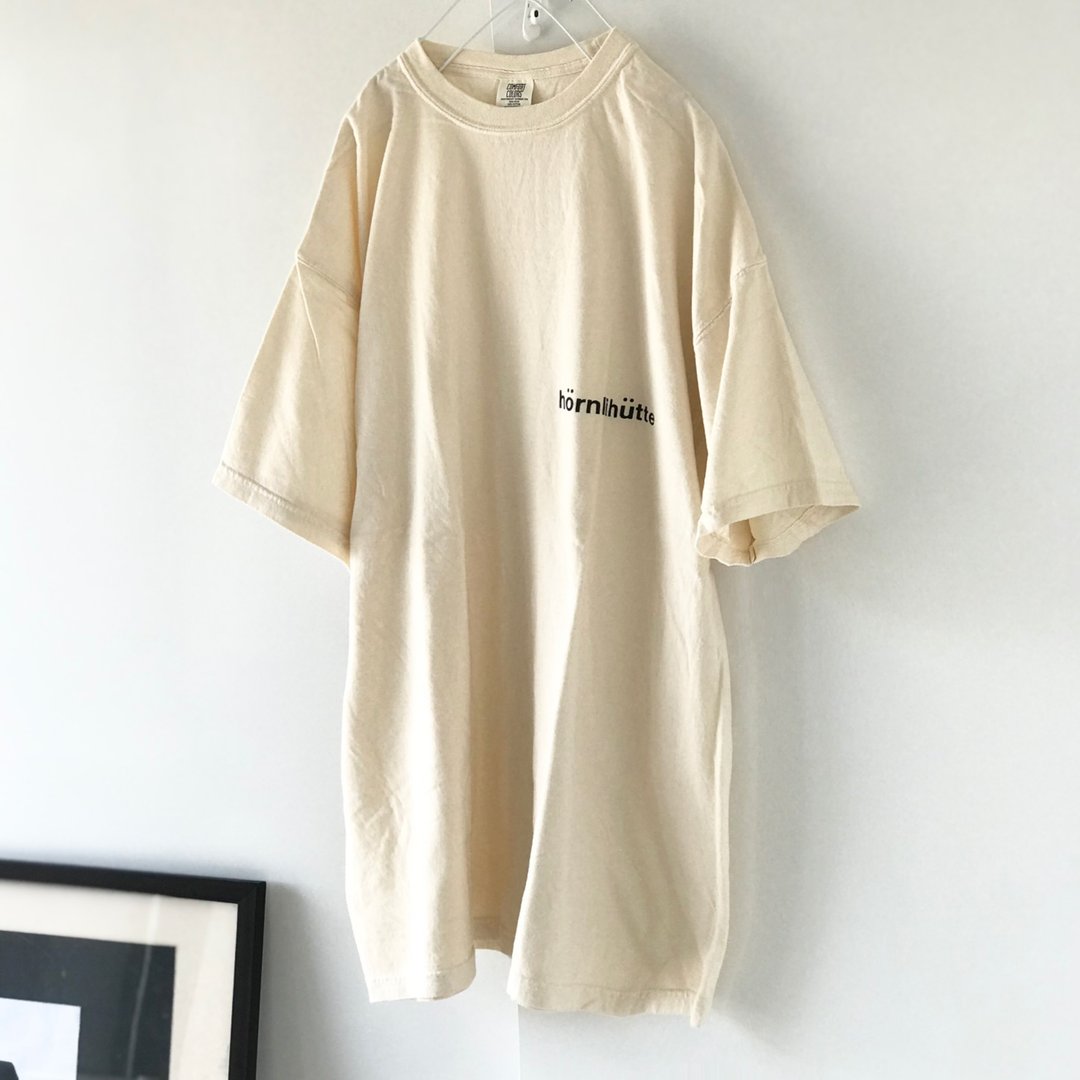 Garment dye short sleeve t-shirt / écru / unisex / hornlihutte - 中性连帽卫衣/T 恤 - 棉．麻 卡其色
