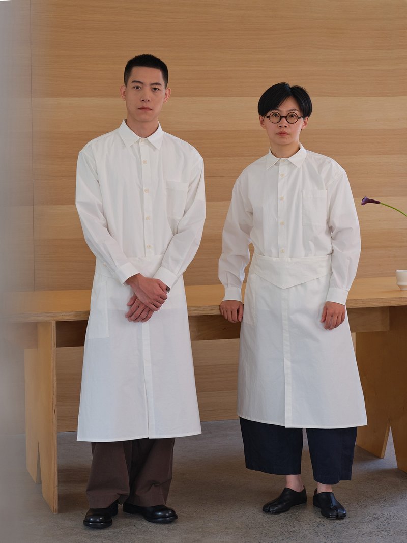 鹿造LUZAO 正缝开衩半身围裙 - 围裙 - 棉．麻 